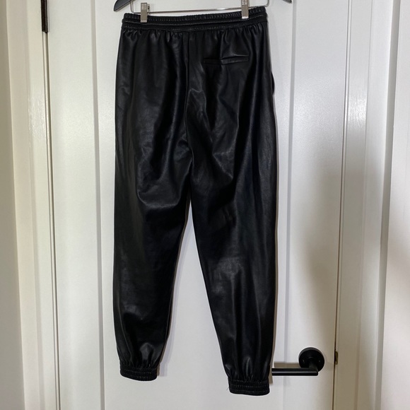 Zara Faux Vegan Leather Jogger Trousers Pants - Picture 13 of 14